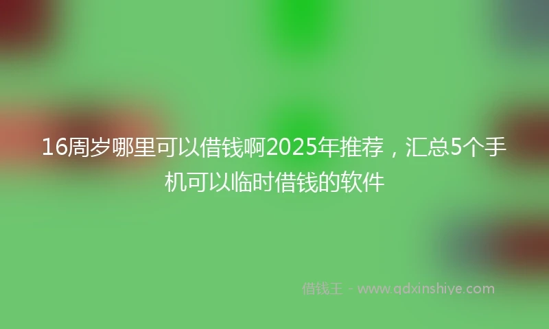 16周岁哪里可以借钱啊2025年推荐，汇总5个手机可以临时借钱的软件