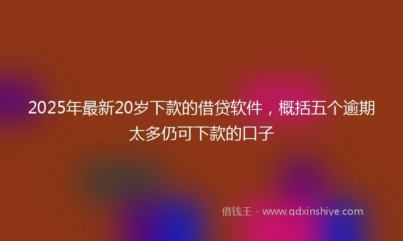 2025年最新20岁下款的借贷软件，概括五个逾期太多仍可下款的口子