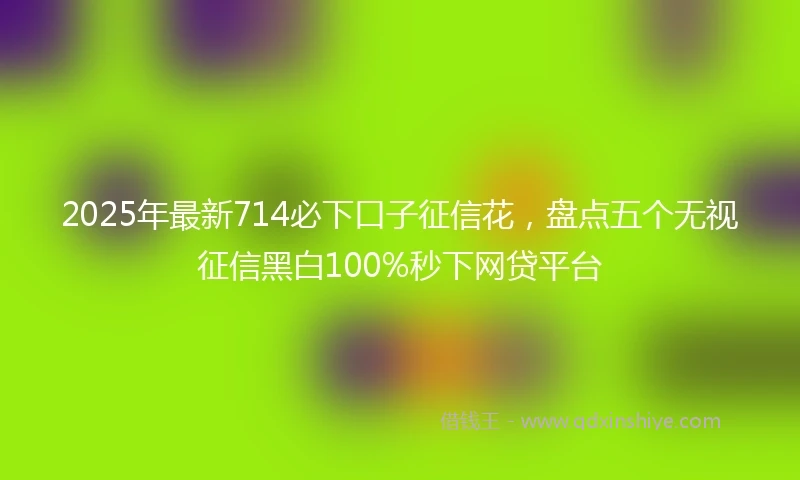 2025年最新714必下口子征信花，盘点五个无视征信黑白100%秒下网贷平台