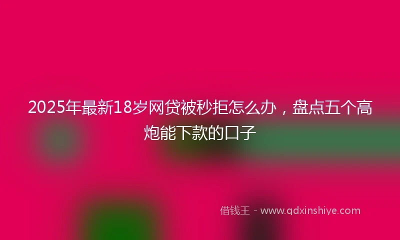 2025年最新18岁网贷被秒拒怎么办，盘点五个高炮能下款的口子