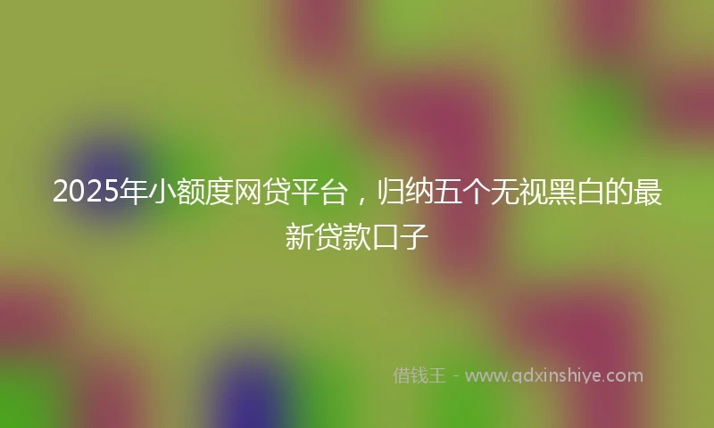 2025年小额度网贷平台，归纳五个无视黑白的最新贷款口子