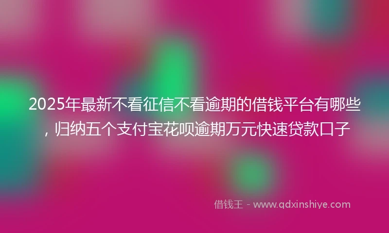 2025年最新不看征信不看逾期的借钱平台有哪些，归纳五个支付宝花呗逾期万元快速贷款口子