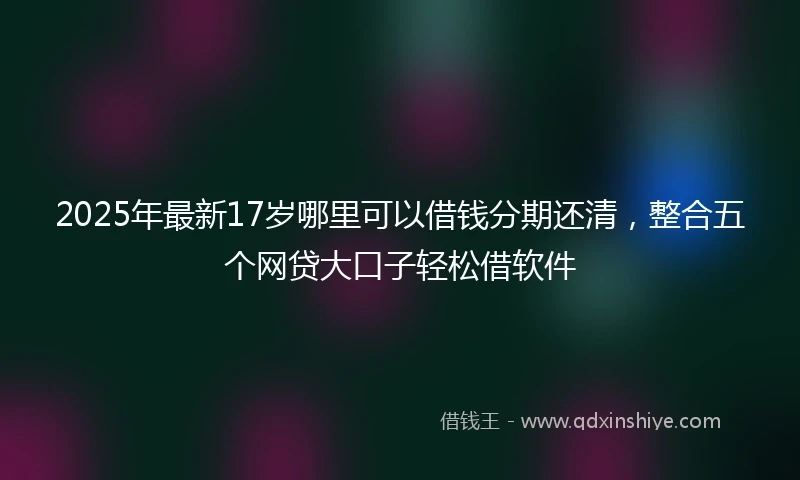 2025年最新17岁哪里可以借钱分期还清，整合五个网贷大口子轻松借软件