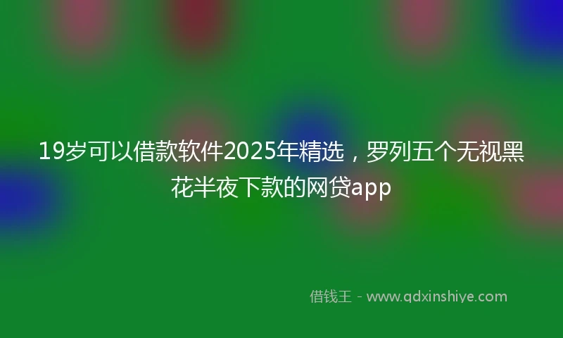 19岁可以借款软件2025年精选，罗列五个无视黑花半夜下款的网贷app