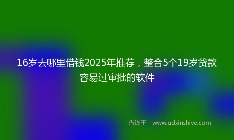 16岁去哪里借钱2025年推荐，整合5个19岁贷款容易过审批的软件