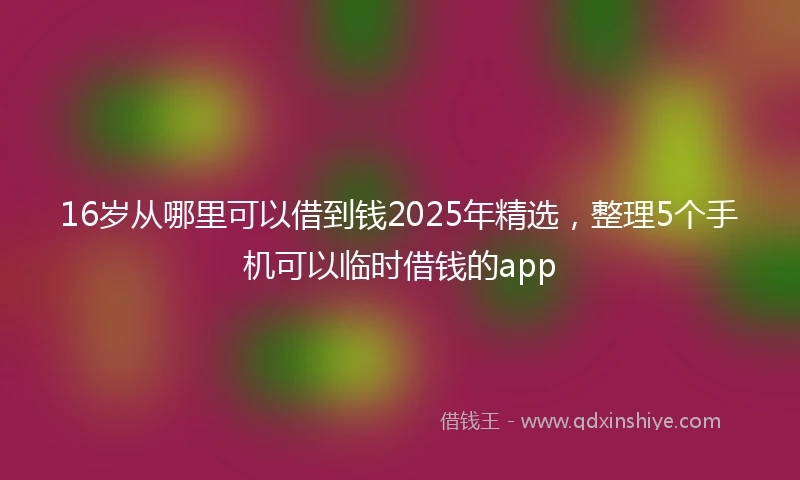 16岁从哪里可以借到钱2025年精选，整理5个手机可以临时借钱的app