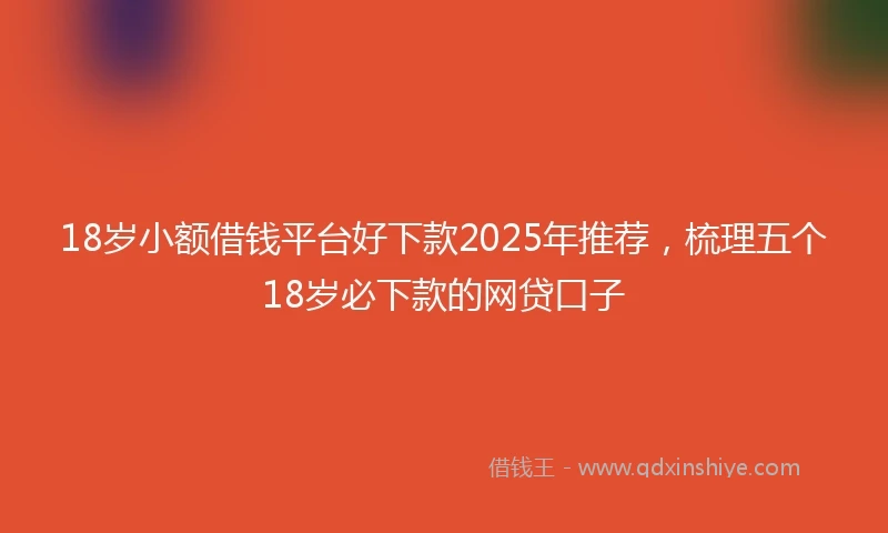 18岁小额借钱平台好下款2025年推荐，梳理五个18岁必下款的网贷口子