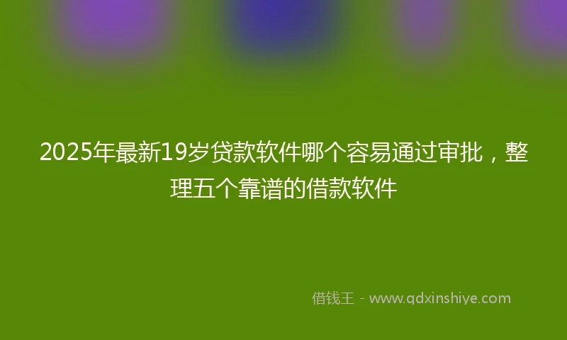 2025年最新19岁贷款软件哪个容易通过审批，整理五个靠谱的借款软件