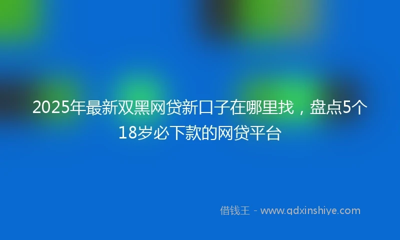 2025年最新双黑网贷新口子在哪里找，盘点5个18岁必下款的网贷平台