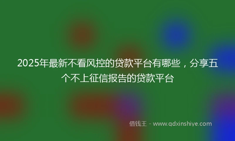 2025年最新不看风控的贷款平台有哪些，分享五个不上征信报告的贷款平台