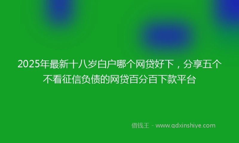 2025年最新十八岁白户哪个网贷好下，分享五个不看征信负债的网贷百分百下款平台