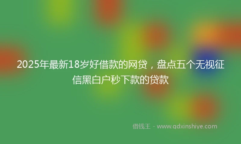 2025年最新18岁好借款的网贷，盘点五个无视征信黑白户秒下款的贷款
