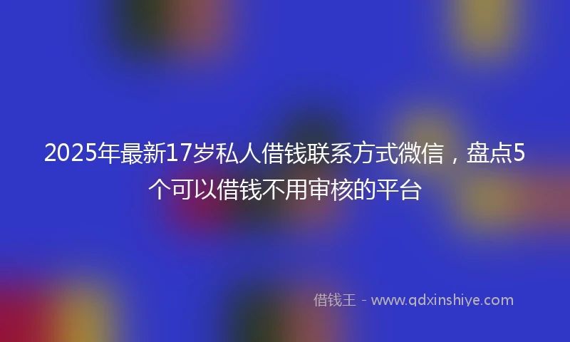 2025年最新17岁私人借钱联系方式微信，盘点5个可以借钱不用审核的平台