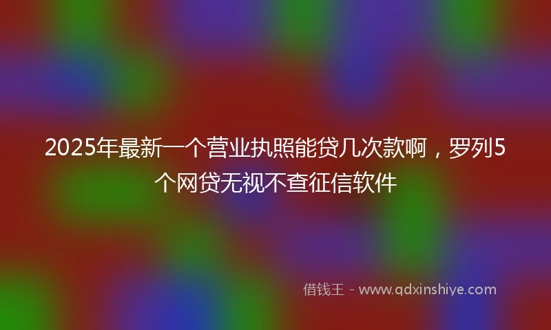 2025年最新一个营业执照能贷几次款啊，罗列5个网贷无视不查征信软件