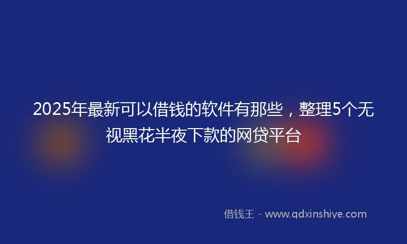2025年最新可以借钱的软件有那些，整理5个无视黑花半夜下款的网贷平台