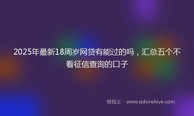 2025年最新18周岁网贷有能过的吗，汇总五个不看征信查询的口子