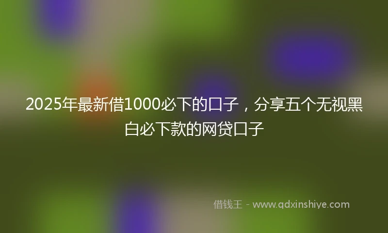 2025年最新借1000必下的口子，分享五个无视黑白必下款的网贷口子
