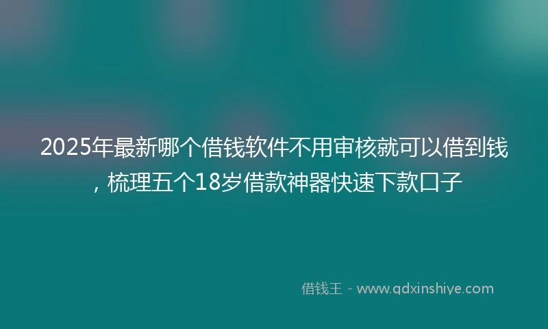 2025年最新哪个借钱软件不用审核就可以借到钱，梳理五个18岁借款神器快速下款口子