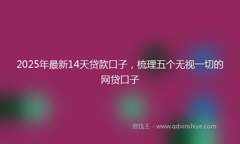 2025年最新14天贷款口子，梳理五个无视一切的网贷口子