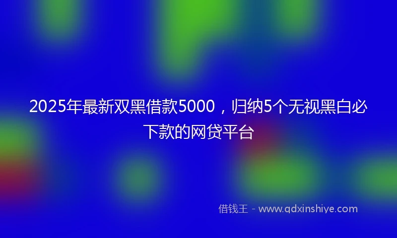 2025年最新双黑借款5000，归纳5个无视黑白必下款的网贷平台