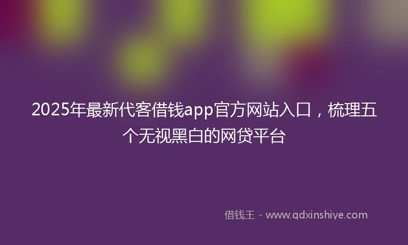 2025年最新代客借钱app官方网站入口，梳理五个无视黑白的网贷平台