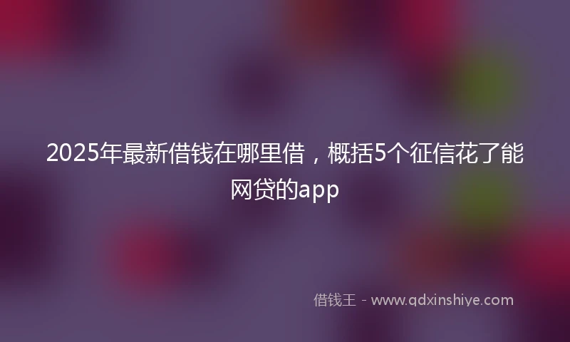 2025年最新借钱在哪里借，概括5个征信花了能网贷的app