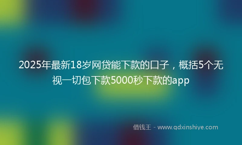 2025年最新18岁网贷能下款的口子，概括5个无视一切包下款5000秒下款的app