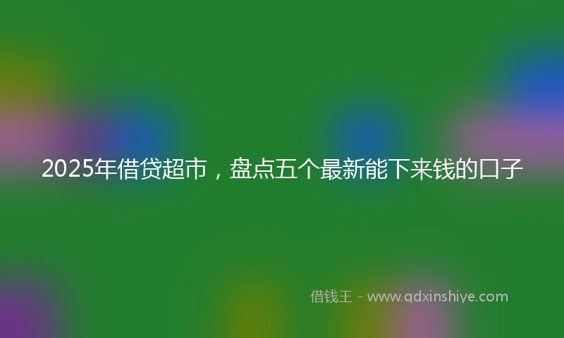 2025年借贷超市，盘点五个最新能下来钱的口子