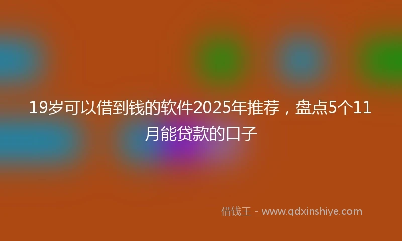 19岁可以借到钱的软件2025年推荐，盘点5个11月能贷款的口子