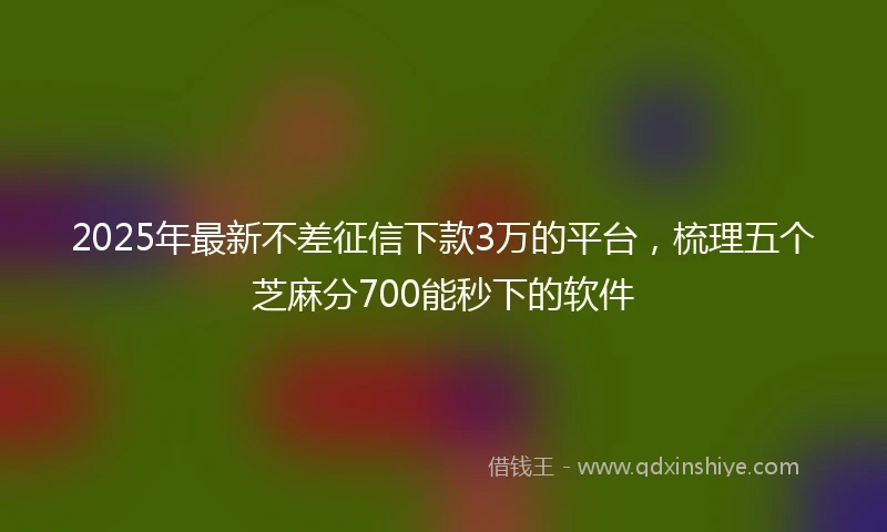 2025年最新不差征信下款3万的平台，梳理五个芝麻分700能秒下的软件