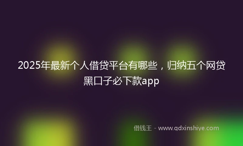 2025年最新个人借贷平台有哪些，归纳五个网贷黑口子必下款app