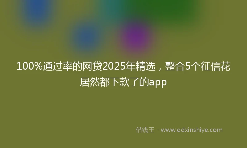100%通过率的网贷2025年精选，整合5个征信花居然都下款了的app