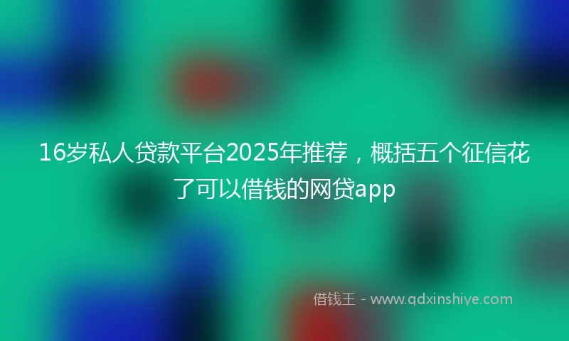 16岁私人贷款平台2025年推荐，概括五个征信花了可以借钱的网贷app