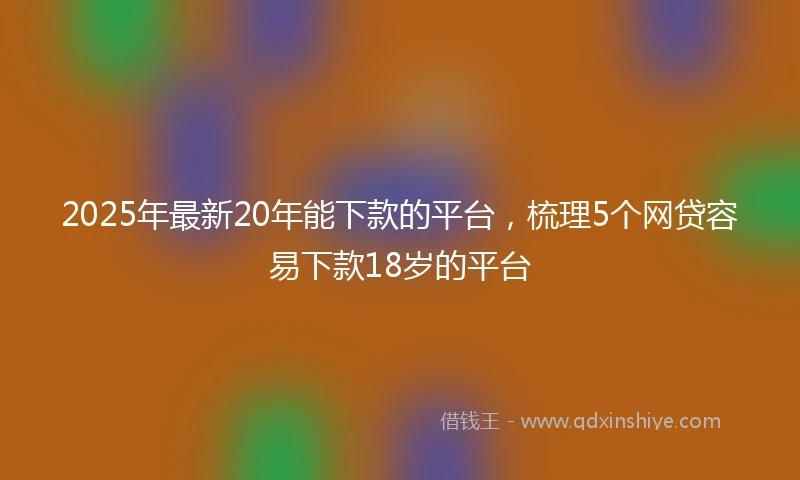 2025年最新20年能下款的平台，梳理5个网贷容易下款18岁的平台