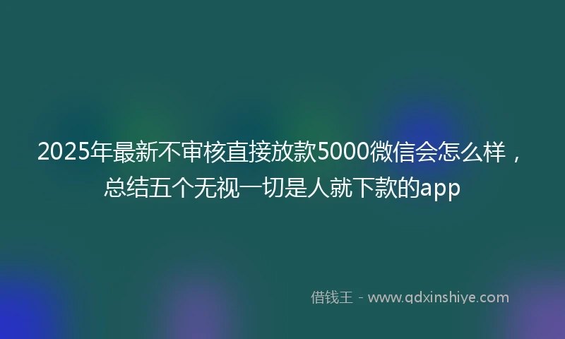 2025年最新不审核直接放款5000微信会怎么样，总结五个无视一切是人就下款的app
