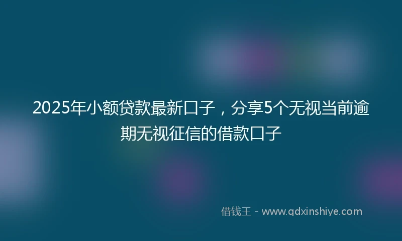 2025年小额贷款最新口子，分享5个无视当前逾期无视征信的借款口子
