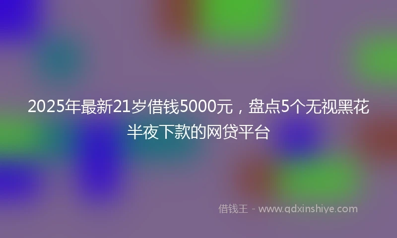 2025年最新21岁借钱5000元，盘点5个无视黑花半夜下款的网贷平台