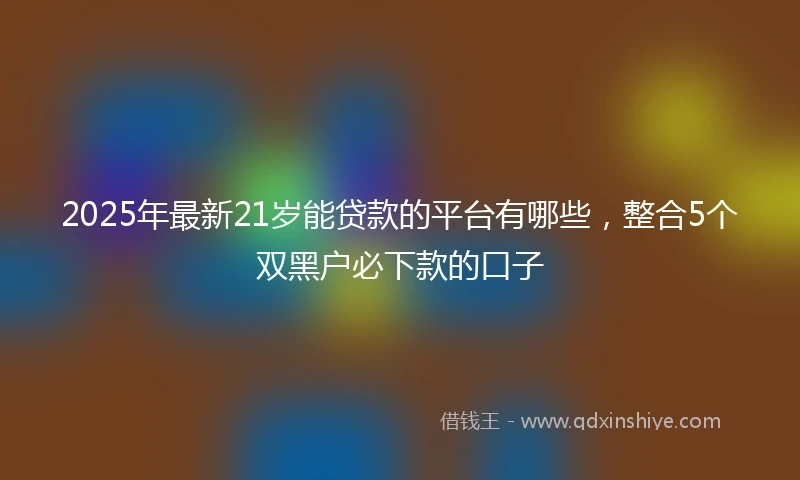 2025年最新21岁能贷款的平台有哪些，整合5个双黑户必下款的口子