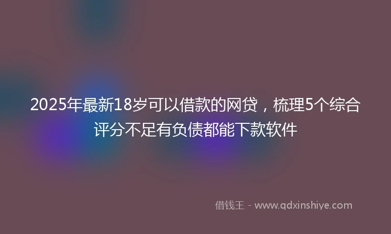 2025年最新18岁可以借款的网贷，梳理5个综合评分不足有负债都能下款软件