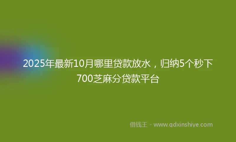 2025年最新10月哪里贷款放水，归纳5个秒下700芝麻分贷款平台