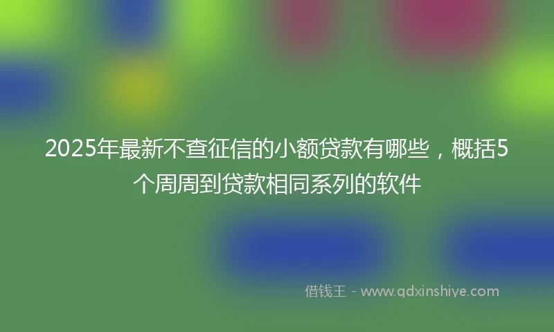 2025年最新不查征信的小额贷款有哪些，概括5个周周到贷款相同系列的软件