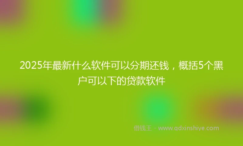 2025年最新什么软件可以分期还钱，概括5个黑户可以下的贷款软件