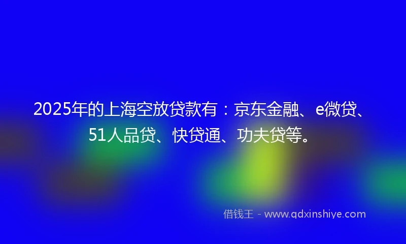 2025年的上海空放贷款有：京东金融、e微贷、51人品贷、快贷通、功夫贷等。