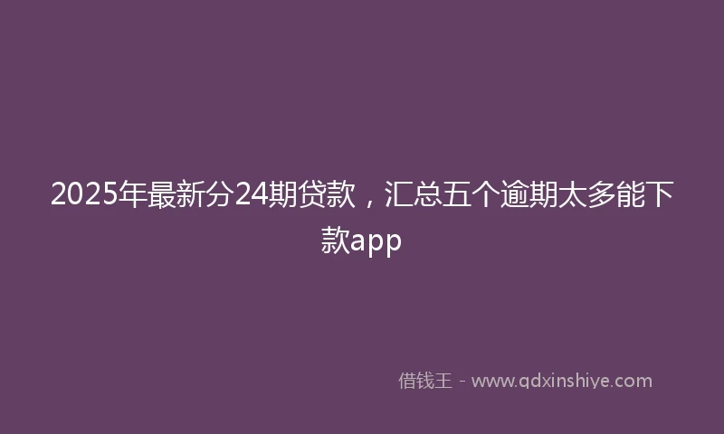 2025年最新分24期贷款，汇总五个逾期太多能下款app