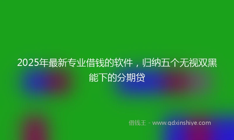 2025年最新专业借钱的软件，归纳五个无视双黑能下的分期贷