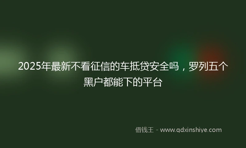 2025年最新不看征信的车抵贷安全吗，罗列五个黑户都能下的平台