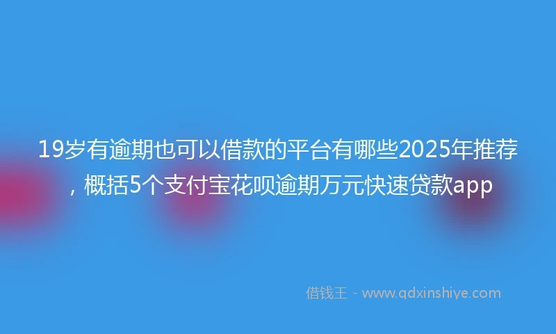 19岁有逾期也可以借款的平台有哪些2025年推荐，概括5个支付宝花呗逾期万元快速贷款app