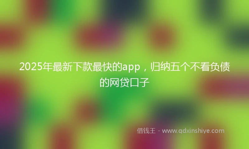 2025年最新下款最快的app，归纳五个不看负债的网贷口子
