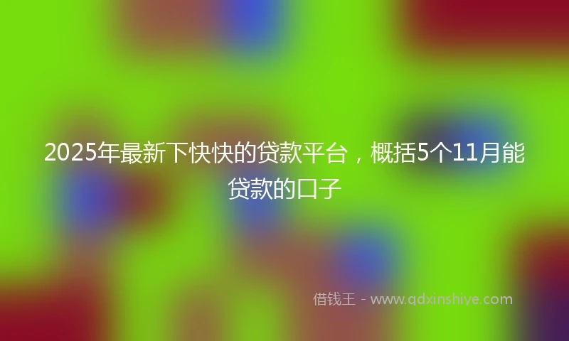 2025年最新下快快的贷款平台，概括5个11月能贷款的口子