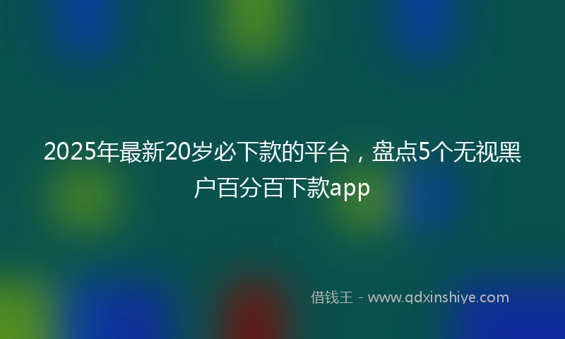 2025年最新20岁必下款的平台，盘点5个无视黑户百分百下款app